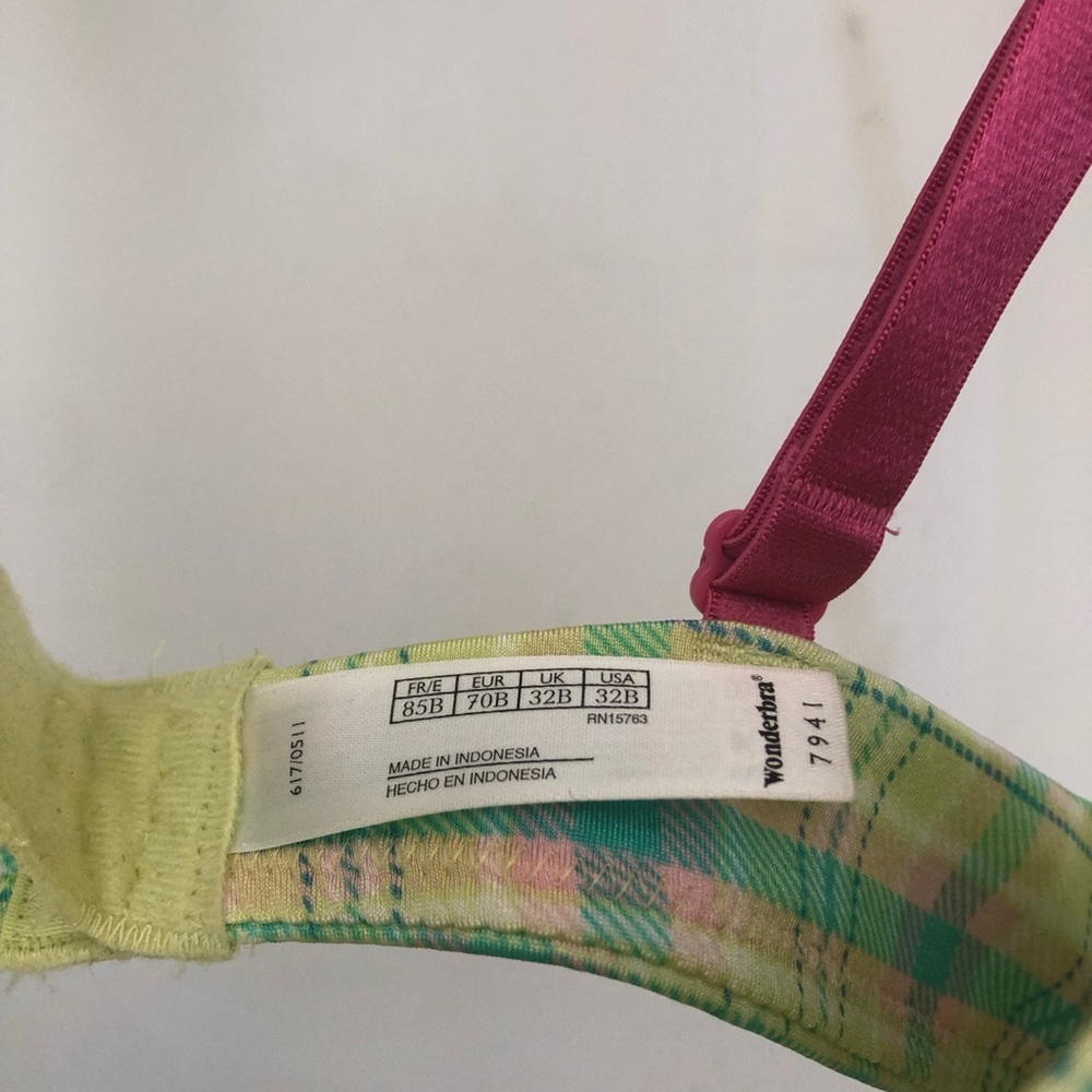 Wonderbra Green & Pink Plaid - Picture 4 of 6